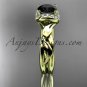 14kt yellow gold diamond engagement ring with a Black Diamond center stone ADLR289