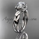14kt white gold diamond leaf and vine wedding ring, engagement ring ADLR289