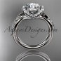 14kt white gold diamond leaf and vine wedding ring, engagement ring ADLR289