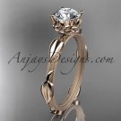 14k rose gold diamond  engagement ring with Moissanite center stone ADLR290