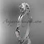 14k white gold diamond engagement ring with Moissanite center stone ADLR290