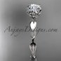 14k white gold diamond engagement ring with Moissanite center stone ADLR290