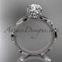 14k white gold diamond engagement ring with Moissanite center stone ADLR290