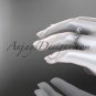 Platinum diamond vine and leaf wedding ring, engagement ring with a Moissanite center stone ADLR290