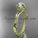 14k yellow gold diamond engagement ring with  a Moissanite center stone ADLR290
