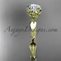 14k yellow gold diamond engagement ring with a Moissanite center stone ADLR290