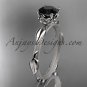 14k white gold diamond engagement ring with a Black Diamond center stone ADLR290