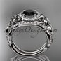 Platinum diamond engagement set, wedding set with a Black Diamond center stone ADLR300