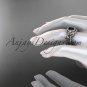 Platinum diamond engagement set, wedding set with a Black Diamond center stone ADLR300