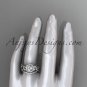 Platinum diamond unique engagement set, wedding set with Moissanite center stone ADLR300
