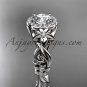 14kt white gold diamond unique engagement ring with Moissanite center stone ADLR300