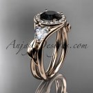 14kt rose gold diamond unique engagement ring, wedding ring ADLR314