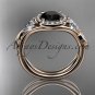 14kt rose gold diamond unique engagement ring, wedding ring ADLR314