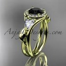 14kt yellow gold diamond unique engagement ring, wedding ring ADLR314