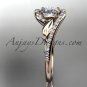 14k rose gold diamond engagement ring Moissanite center stone ADLR317