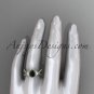 14kt yellow gold diamond wedding ring, engagement ring with a Black Diamond center stone ADLR318