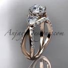 Unique 14kt rose gold diamond wedding ring, engagement ring ADLR318