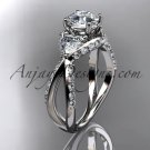 Unique 14kt white gold diamond wedding ring, engagement ring ADLR318