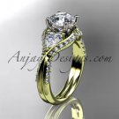 Unique 14kt yellow gold diamond wedding ring, engagement ring ADLR319