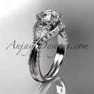 Unique 14kt white gold diamond wedding ring, engagement ring ADLR319