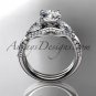 Unique 14kt white gold diamond wedding ring, engagement ring ADLR319