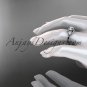 Unique 14kt white gold diamond wedding ring, engagement ring ADLR319