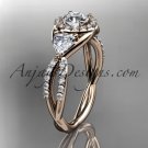 14kt rose gold diamond engagement ring, wedding band ADLR321