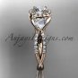 14kt rose gold diamond engagement ring, wedding band ADLR321