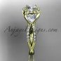 Unique 14kt yellow gold diamond engagement ring, wedding band ADLR320