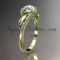 14kt yellow gold engagement ring with a Forever One Moissanite center stone ADLR322