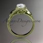 14kt yellow gold engagement ring with a Forever One Moissanite center stone ADLR322