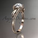 14kt rose gold engagement ring with aForever One Moissanite  center stone ADLR322