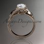 14kt rose gold engagement ring with aForever One Moissanite center stone ADLR322