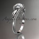 14kt white gold engagement ring with a Forever One Moissanite  center stone ADLR322