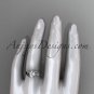 14kt white gold engagement ring with a Forever One Moissanite center stone ADLR322