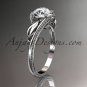 platinum engagement ring with a Forever One Moissanite  center stone ADLR322