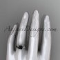 Unique 14kt white gold engagement ring with a Black Diamond center stone ADLR322
