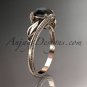Unique 14kt rose gold engagement ring with a Black Diamond center stone ADLR322