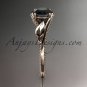 Unique 14kt rose gold engagement ring with a Black Diamond center stone ADLR322