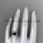 Unique 14kt rose gold engagement ring with a Black Diamond center stone ADLR322