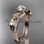 14kt rose gold diamond leaf and vine wedding ring, engagement ring ADLR331