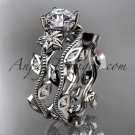 Platinum diamond engagement ring, engagement set with a Moissanite center stone ADLR151
