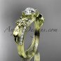 14kt yellow gold diamond  engagement ring with a Forever One Moissanite center stone ADLR331