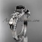 Platinum diamond engagement ring with a Black Diamond center stone ADLR331