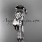 Platinum diamond engagement ring with a Black Diamond center stone ADLR331