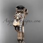 14kt rose gold diamond engagement ring with a Black Diamond center stone ADLR331