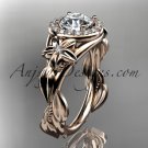 14kt pink gold diamond unique engagement ring,wedding ring ADLR327