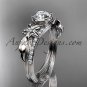Platinum diamond engagement ring with a Forever One Moissanite center stone ADLR331