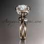 14kt rose gold engagement ring, with a moissanite center stone ADLR330
