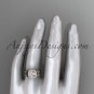 14kt rose gold engagement ring, with a moissanite center stone ADLR330